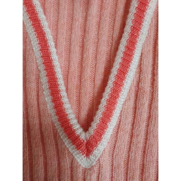 VINTAGE 1970's Sears Jr Bazaar Wool Blend Sweater Vest Preppy V Neck Size M USA - Picture 5 of 5